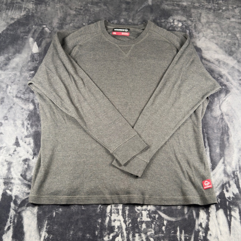 Wolverine Thermal Shirt Mens‎ XXL Gray Waffle Knit Long Sleeve Raglan Crewneck